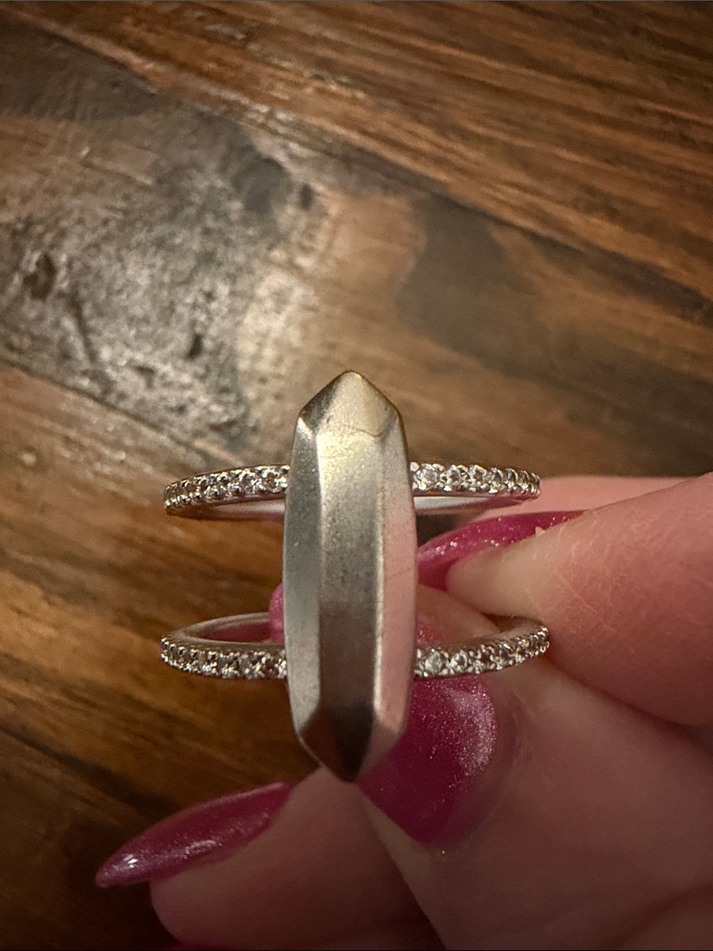 Kendra Scott Crystal Pavé Double-Band Statement Ring in Silver